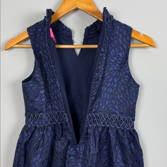 Lilly Pulitzer Girls Mini Franci Dress. Navy. Size 12. - Picture 10 of 11